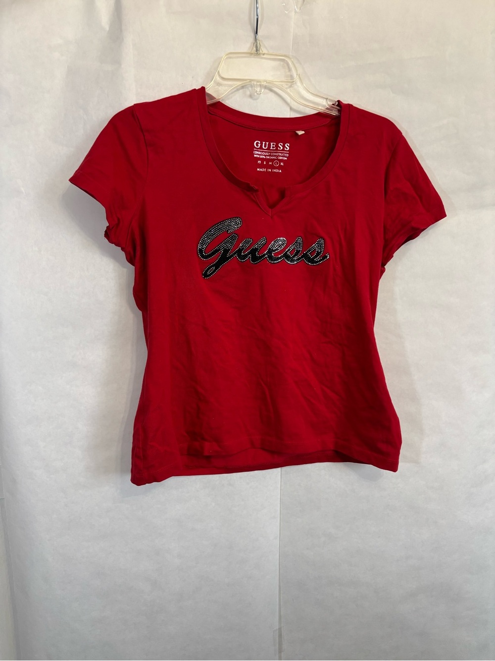 Guess Red Short Sleeve Logo Tee